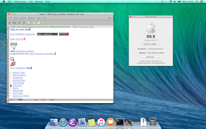 Screenshot of Emacs 30.2 on OS X Mavericks