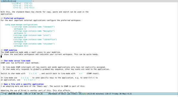 Screenshot with exwm modeline